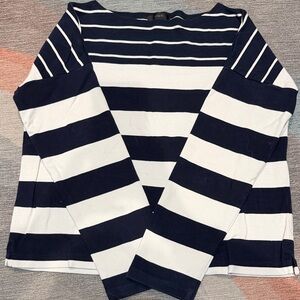 J. Crew Navy and White Striped Top